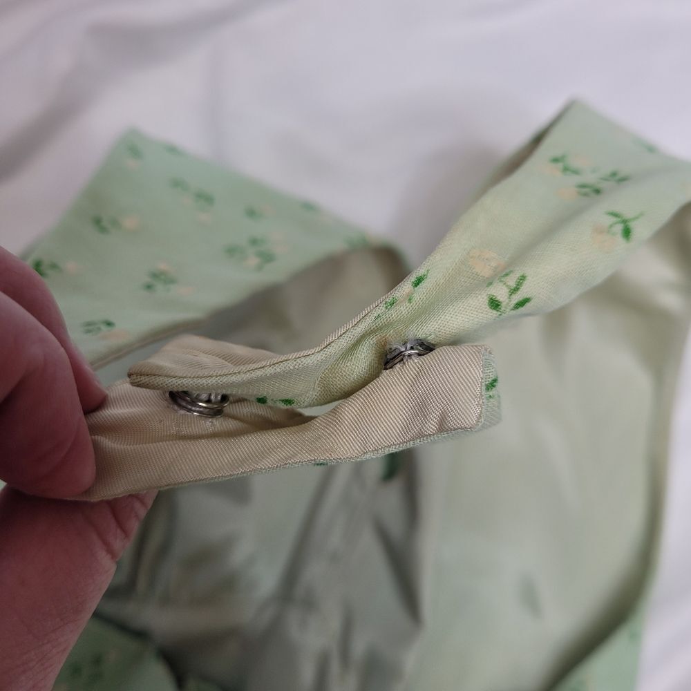 VINTAGE 70s sage‎ green tiny floral hippie boho ruffle halter maxi dress XS - Picture 6 of 12